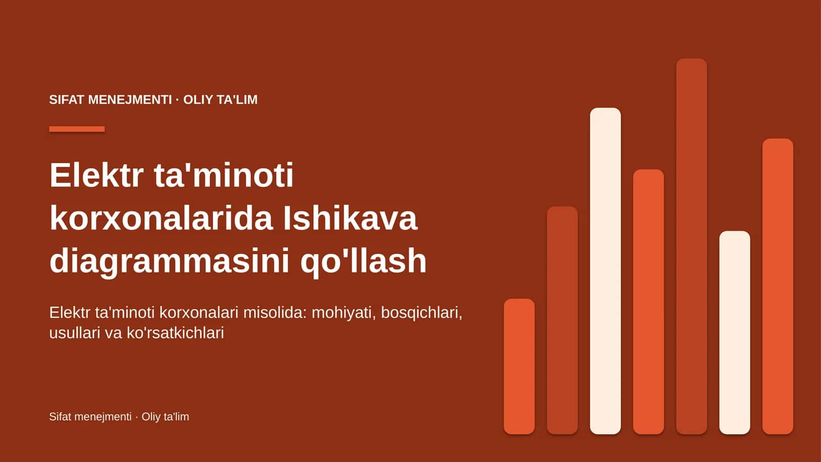 Elektr ta'minoti korxonalarida Ishikava diagrammasini qo'llash