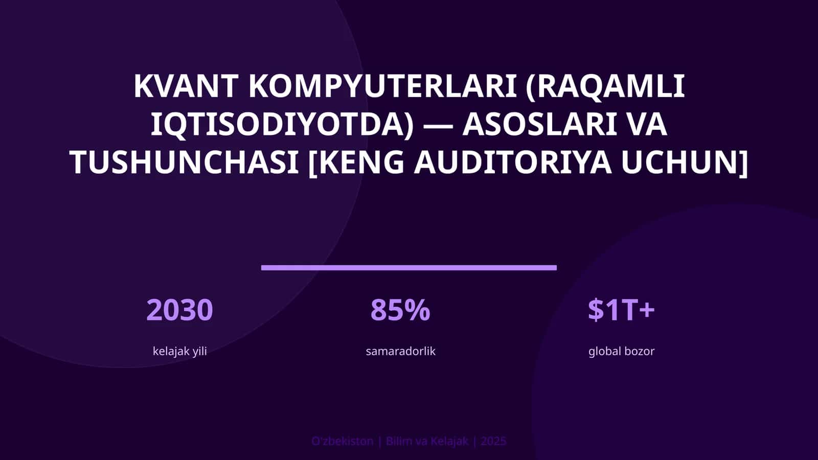 Kvant kompyuterlari (raqamli iqtisodiyotda) — asoslari va tushunchasi [keng auditoriya uchun]