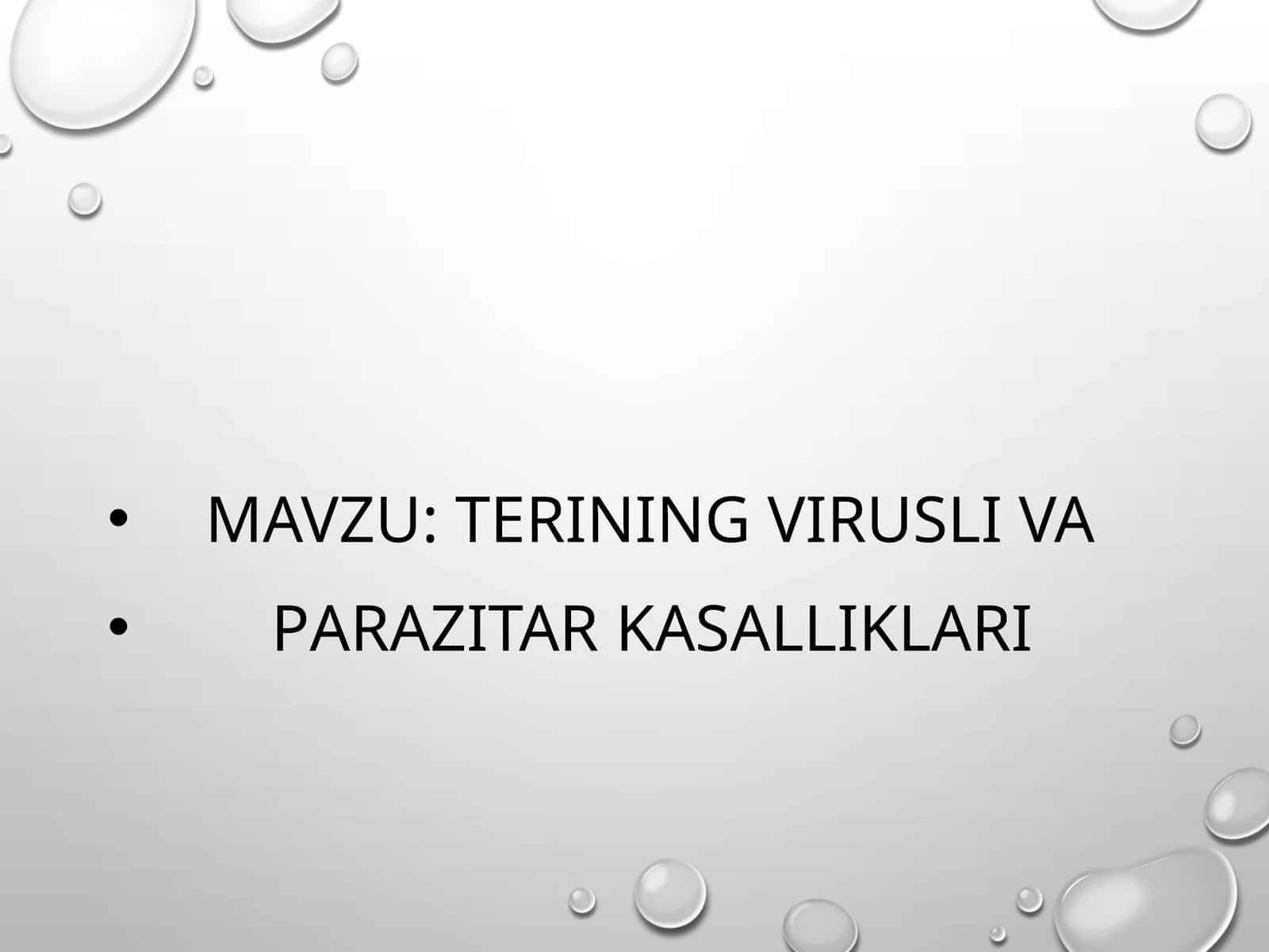 parazitlar va virusli teri kasalliklari