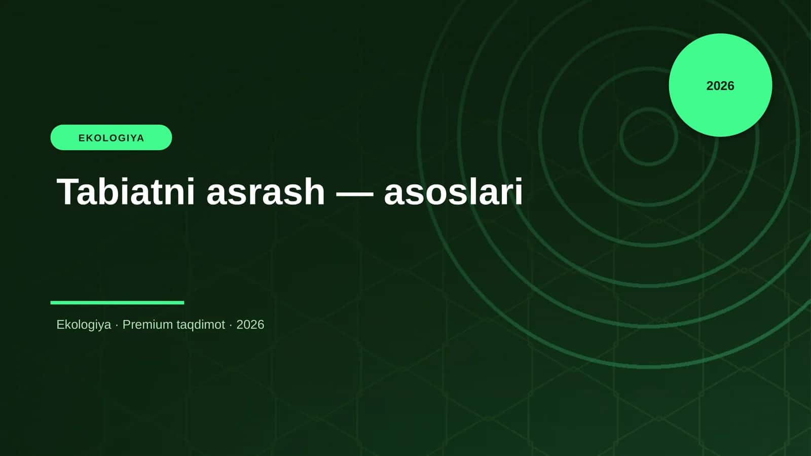 Tabiatni asrash — asoslari