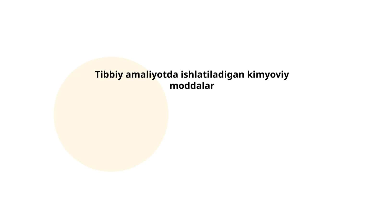 Tibbiy amaliyotda ishlatiladigan kimyoviy moddalar
