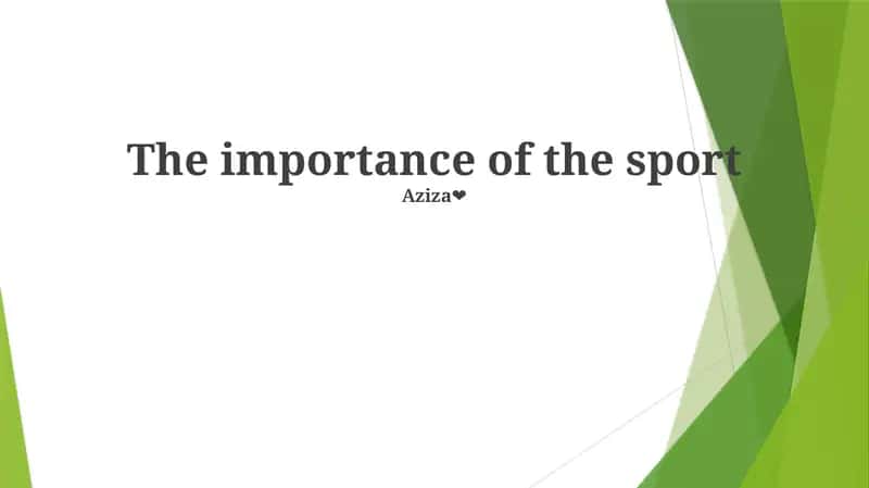 Sportning ahamiyati