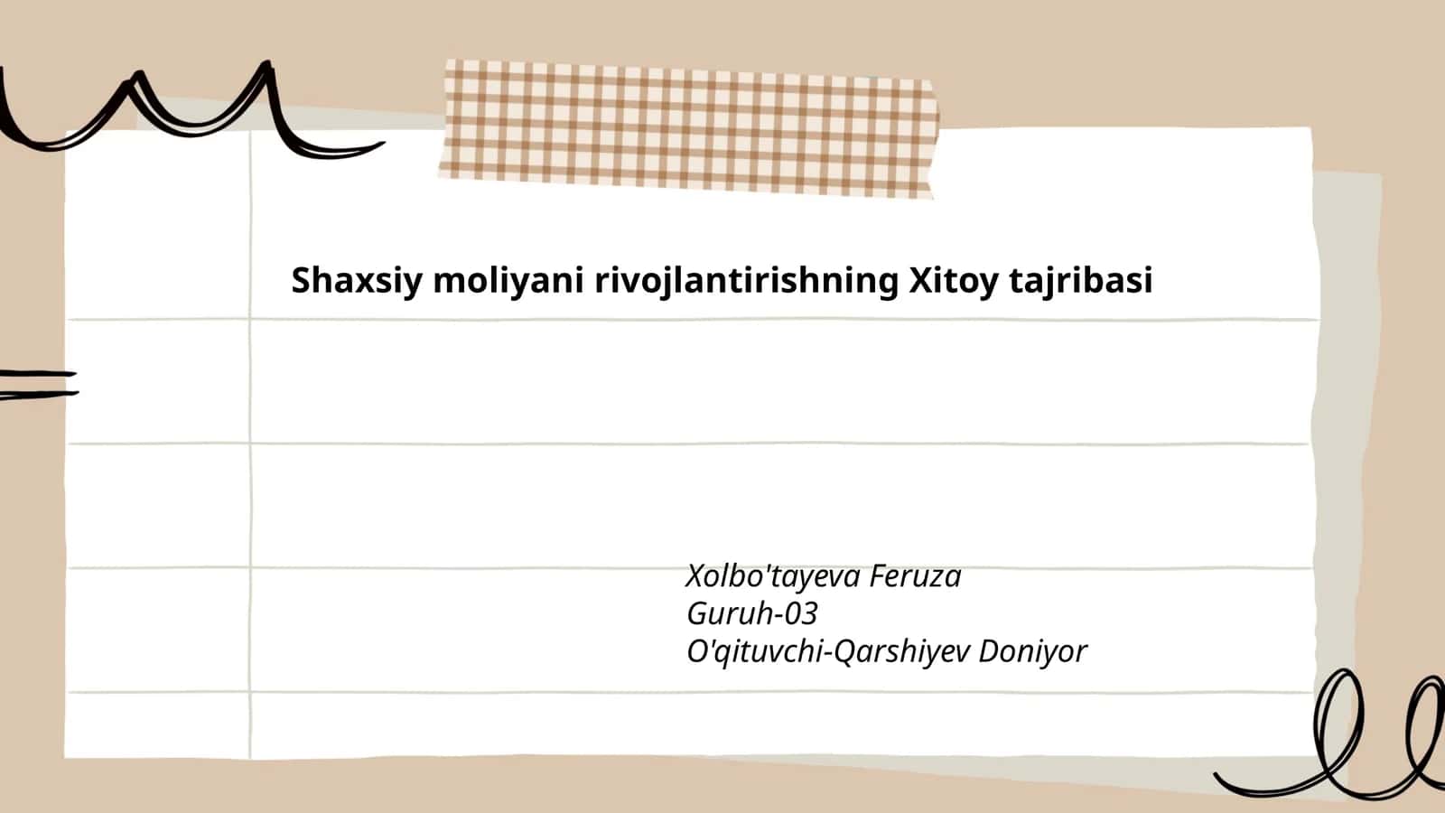 Xitoyning shaxsiy moliyaviy menejment strategiyalari