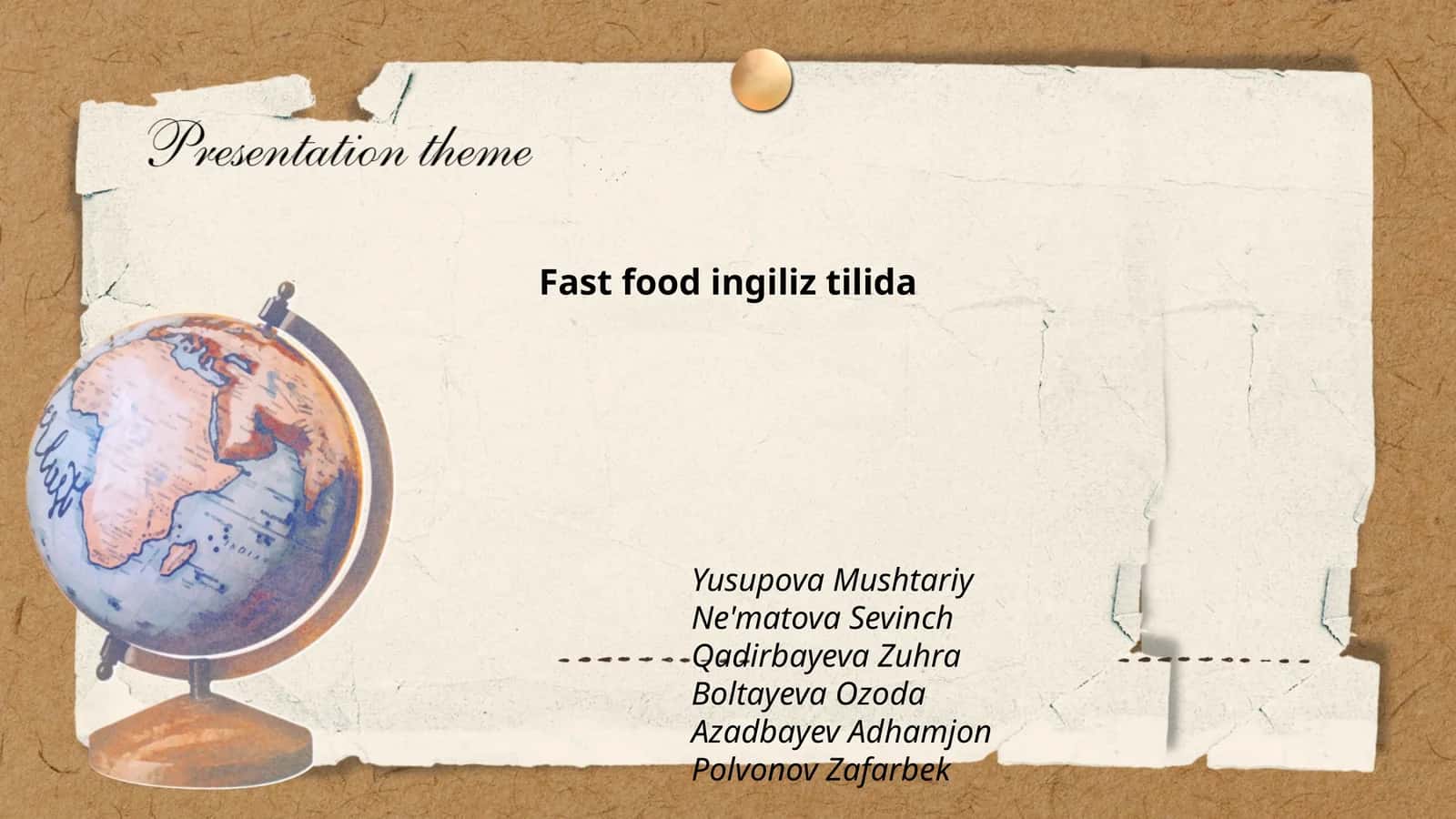 Fast food ingiliz tilida