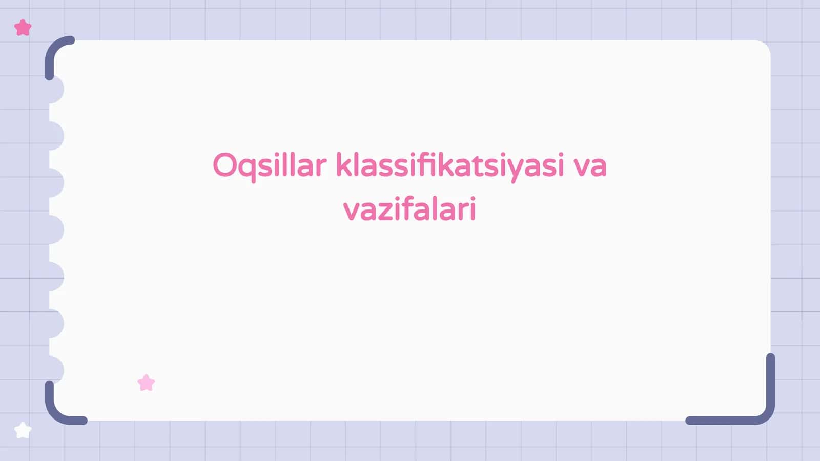 Oqsillar klassifikatsiyasi va vazifalari