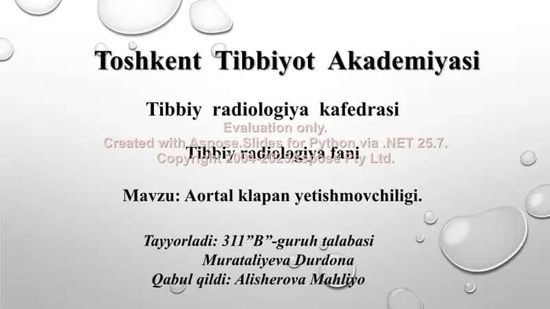 Aortal klapan yetishmovchiligi