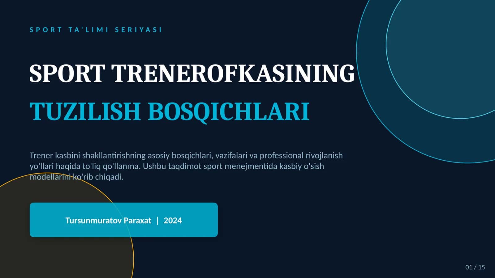 SPORT TRENEROFKASINING TUZILISH BOSQICHLARI