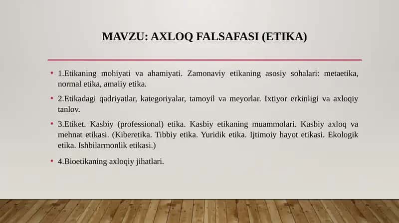 Axloq falsafasi (Etika)