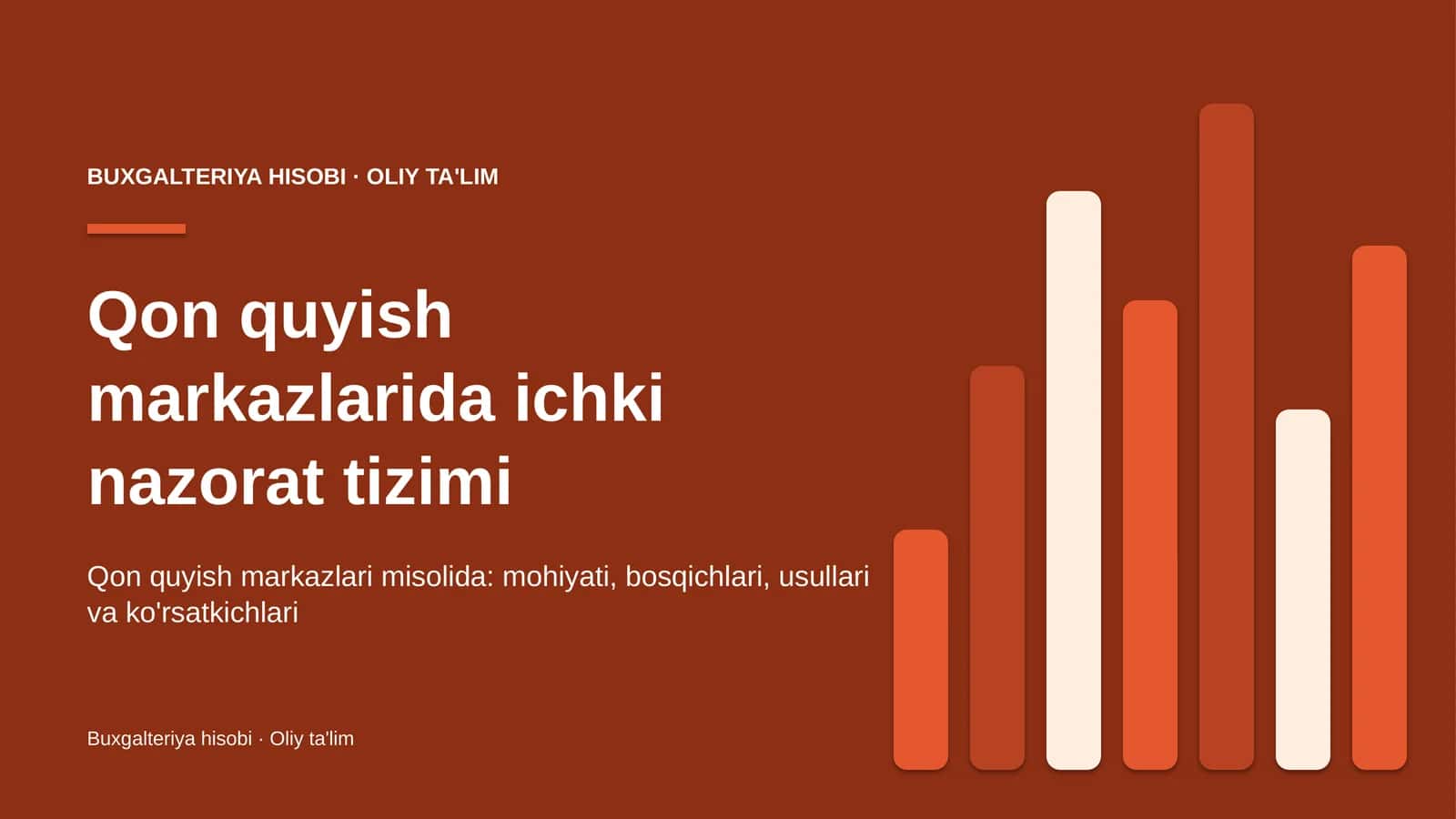 Qon quyish markazlarida ichki nazorat tizimi
