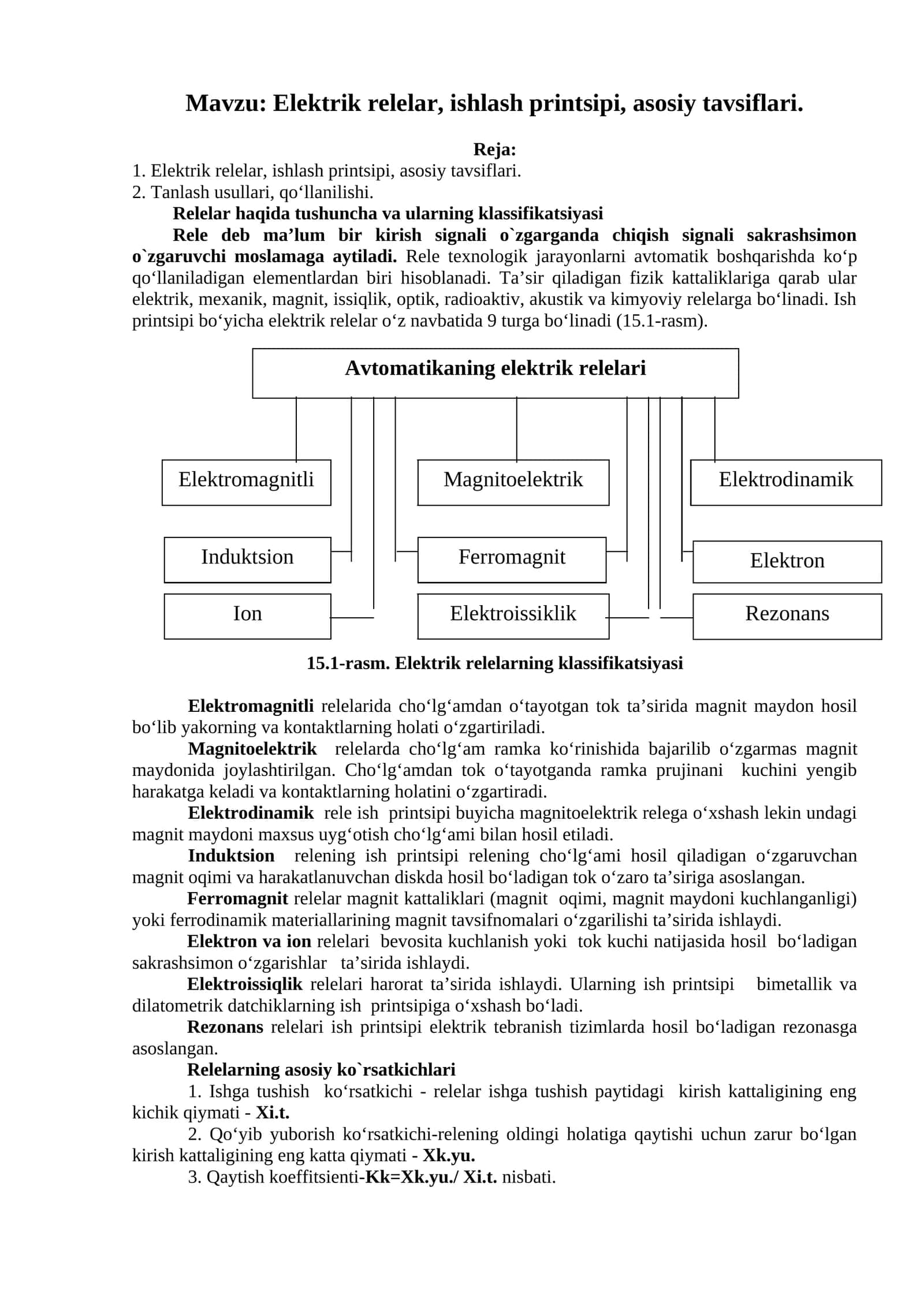 Elektrik relelar