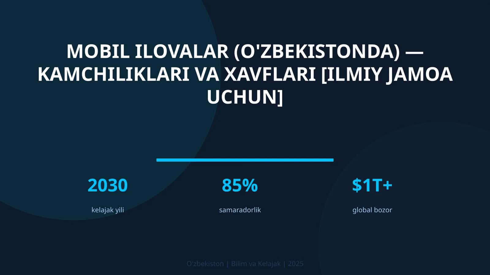 Mobil ilovalar (O'zbekistonda) — kamchiliklari va xavflari [ilmiy jamoa uchun]