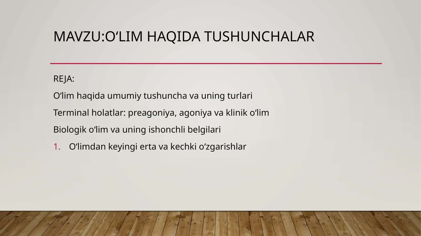 O‘lim haqida tushunchalar