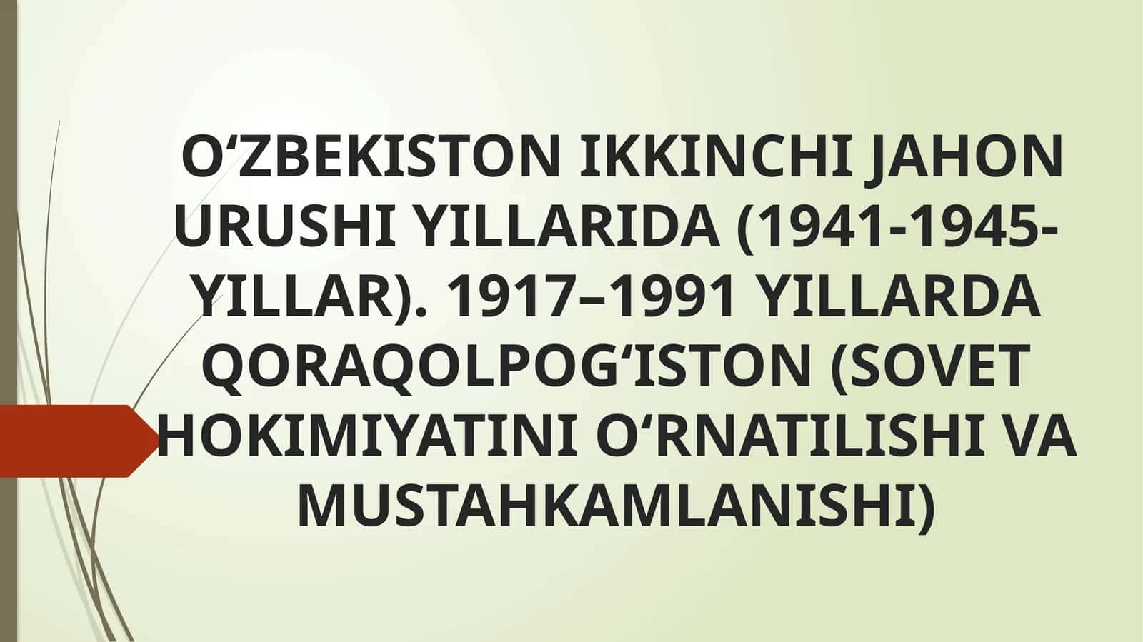 Qoraqolpoq Xokimiyatini O'rnatish