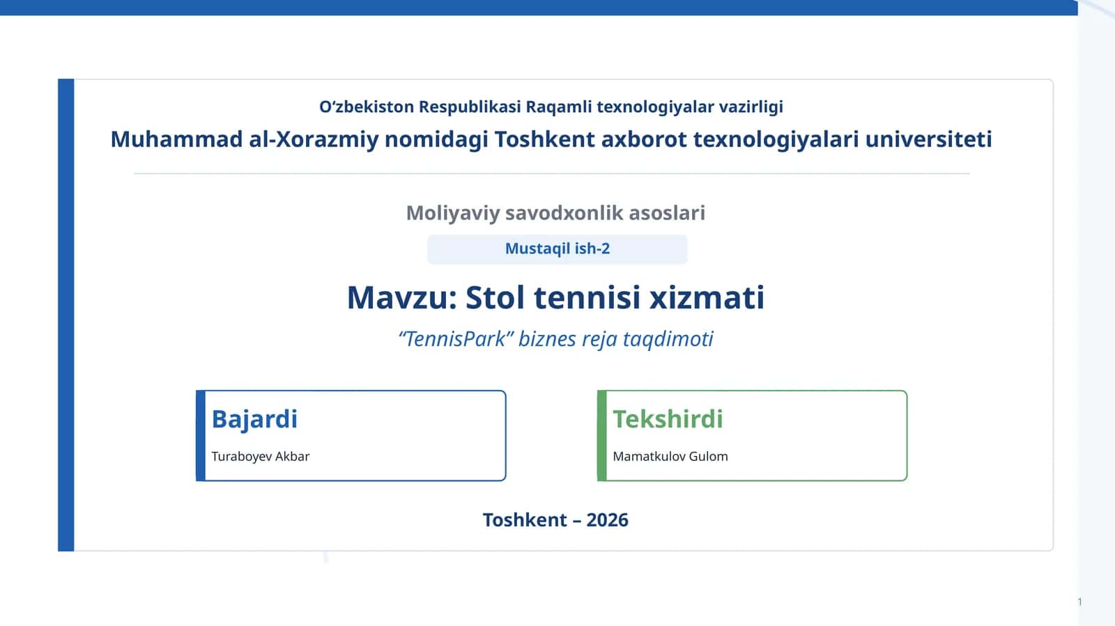 Stol tennisi xizmati