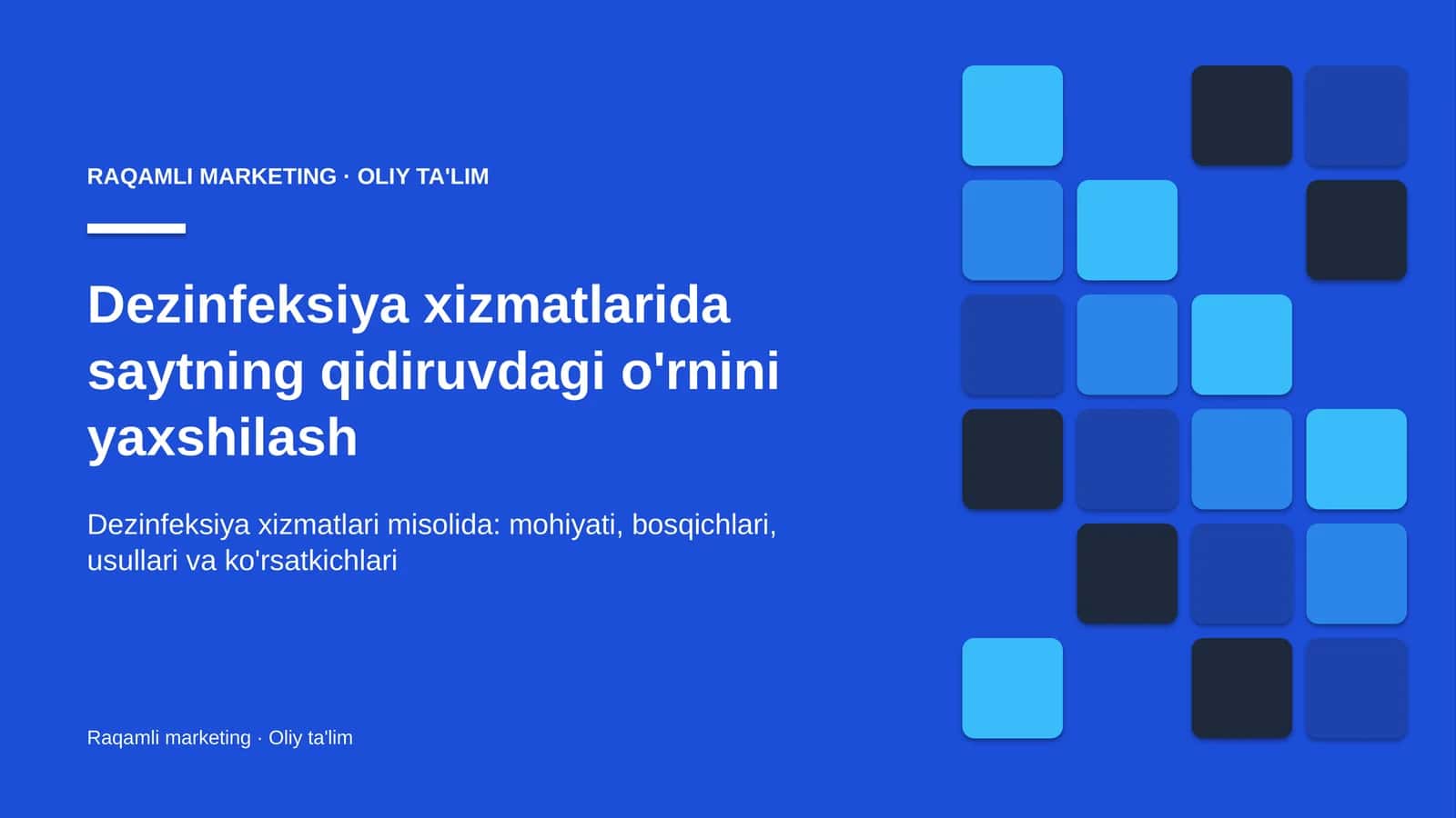 dezinfeksiya xizmatlarida saytning qidiruvdagi o'rnini yaxshilash 2674