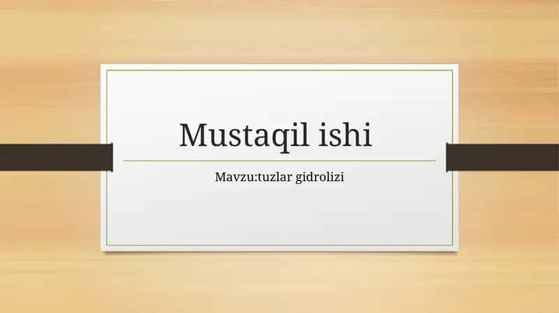 tuzlar gidrolizi