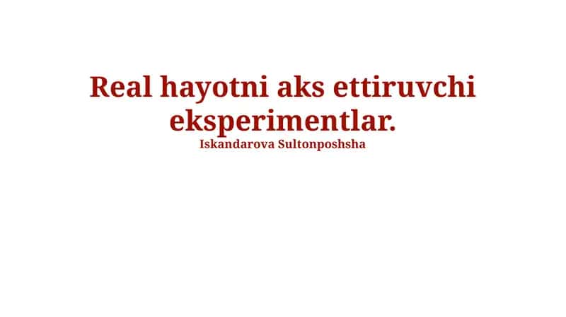 Tajriba Dizayni va Amaldagi Qo'llanilishi