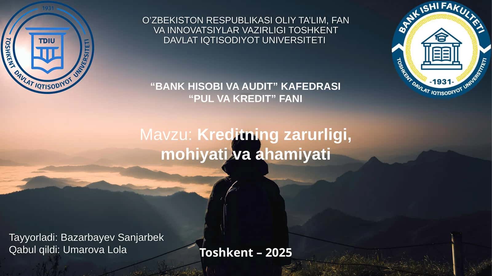 Kreditning zarurligi, mohiyati va ahamiyati