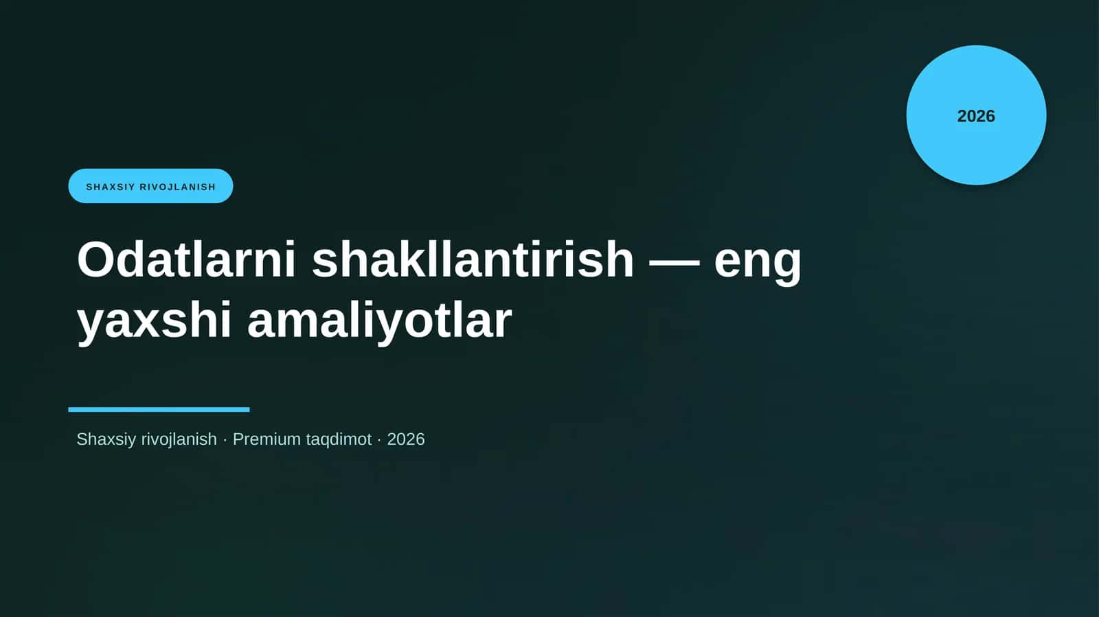 Odatlarni shakllantirish