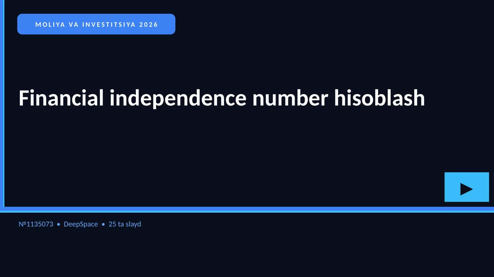 MOLIYA VA INVESTITSIYA 2026
