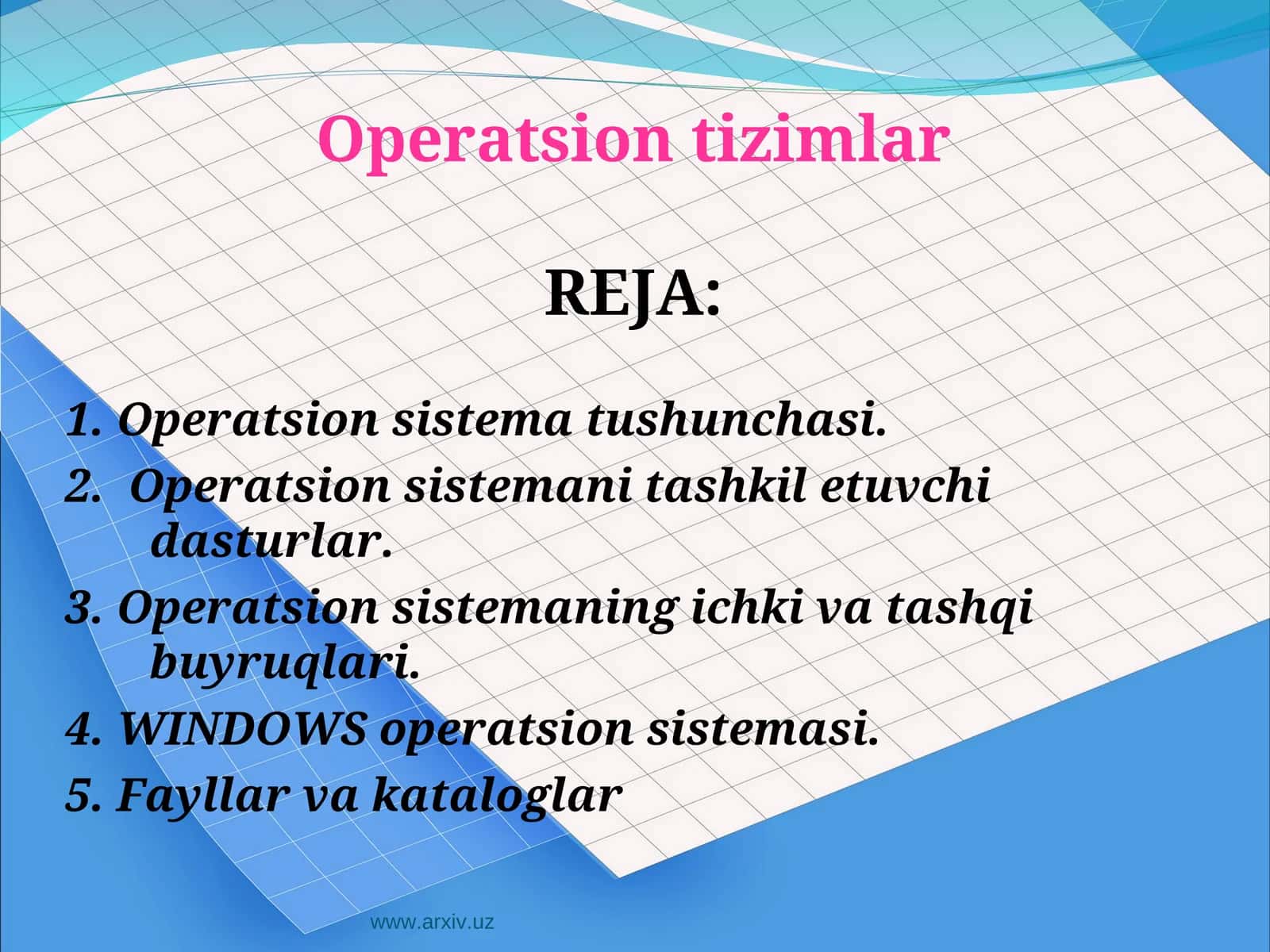 Operatsion sistema WINDOWS