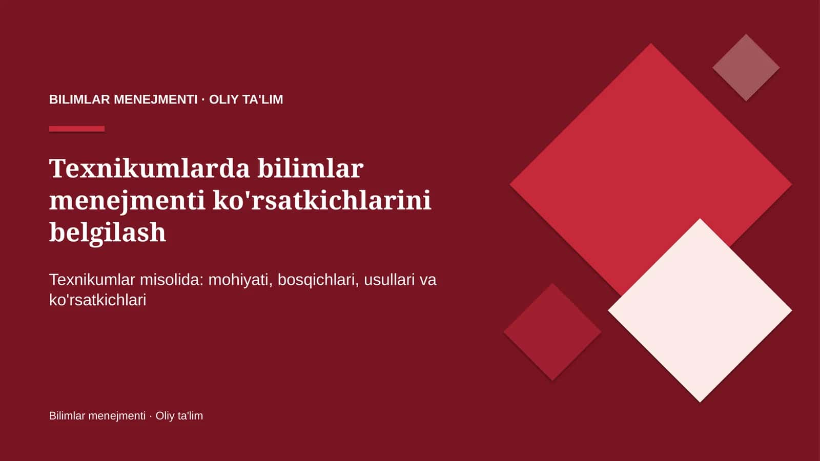 texnikumlarda bilimlar menejmenti ko'rsatkichlarini belgilash 4301