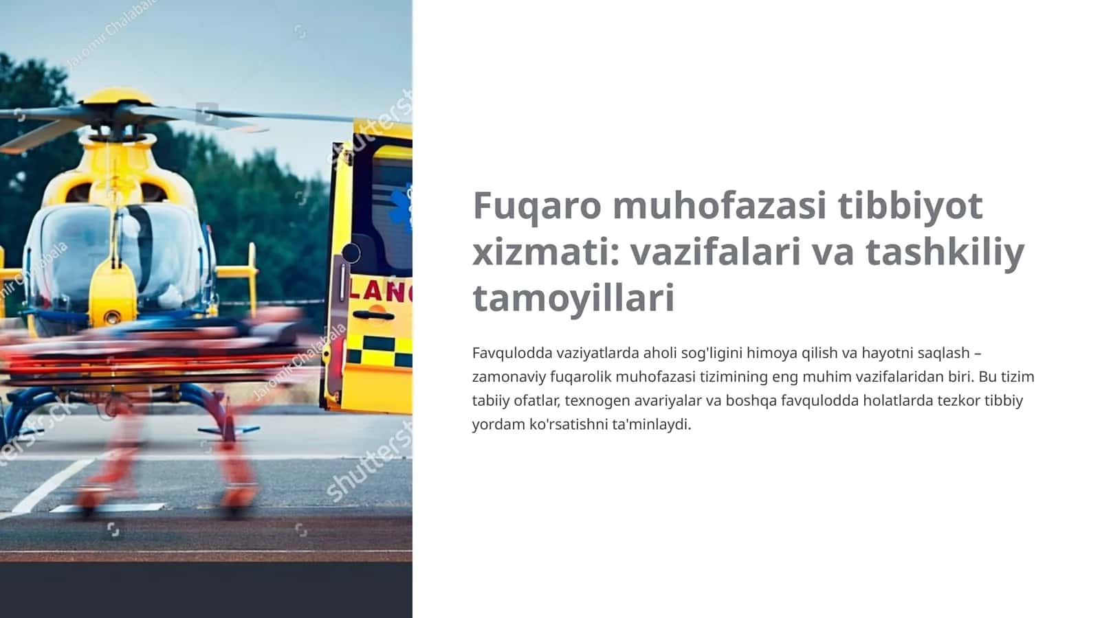 Fuqaro muhofazasi tibbiyot xizmati: vazifalari va tashkiliy tamoyillari