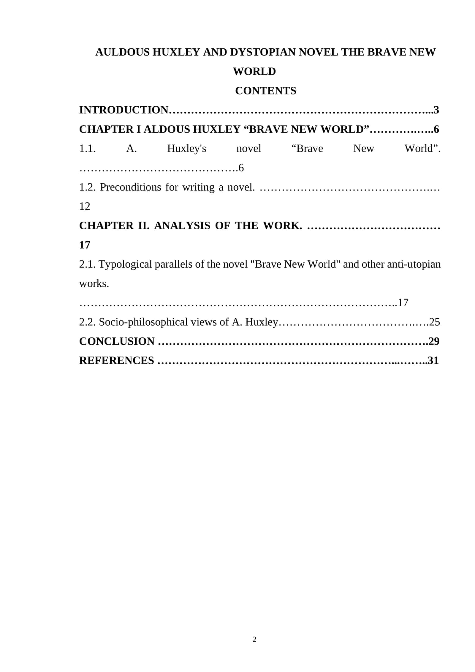 AULDOUS HUXLEY AND DYSTOPIAN NOVEL THE BRAVE NEW WORLD