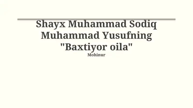 "Baxtli Oila"