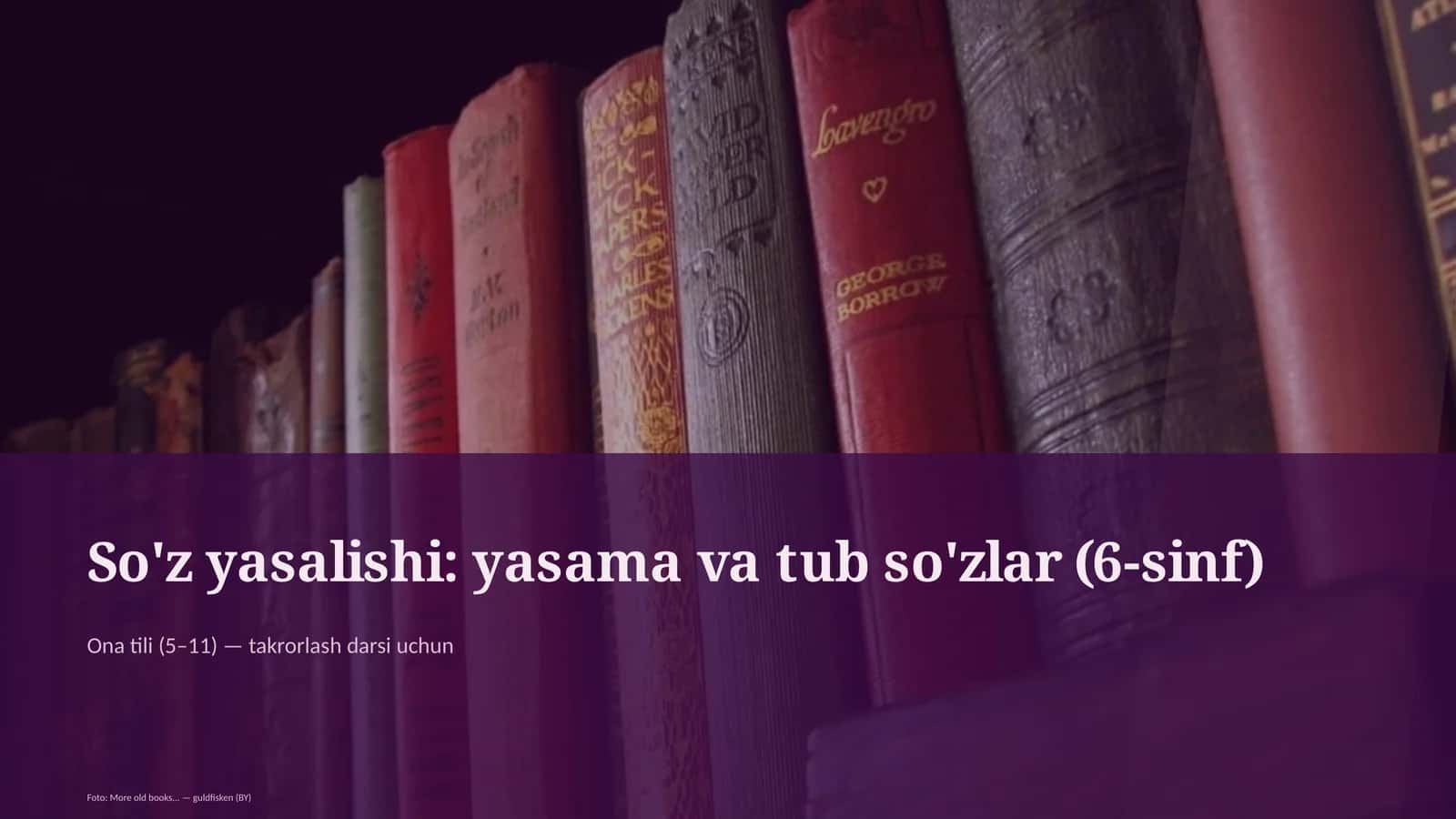 So'z yasalishi: yasama va tub so'zlar (6-sinf)