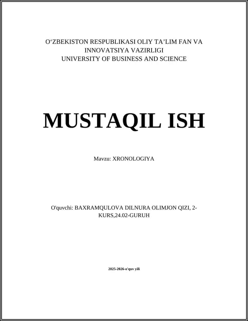 XRONOLOGIYA