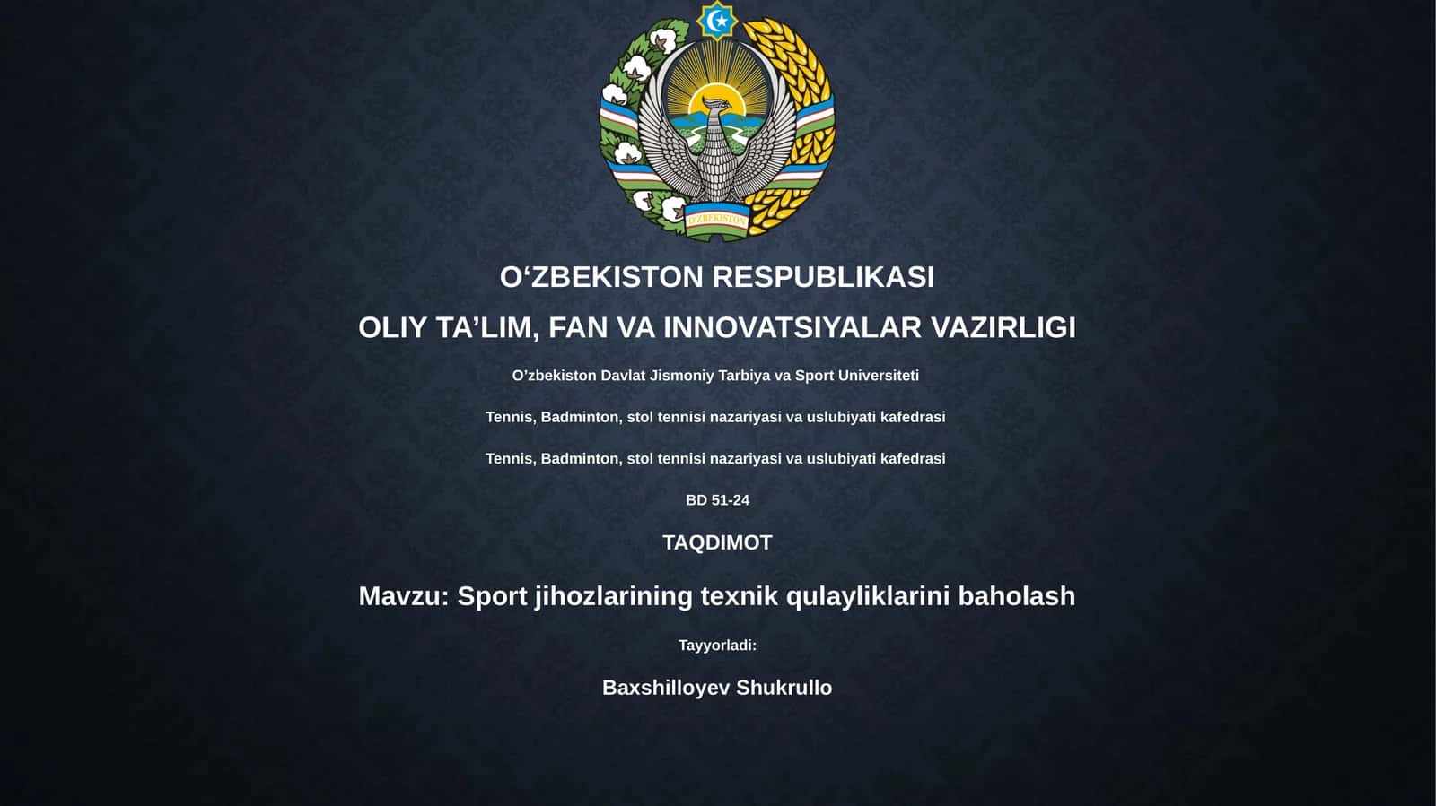 Texnik qulayliklarini baholash
