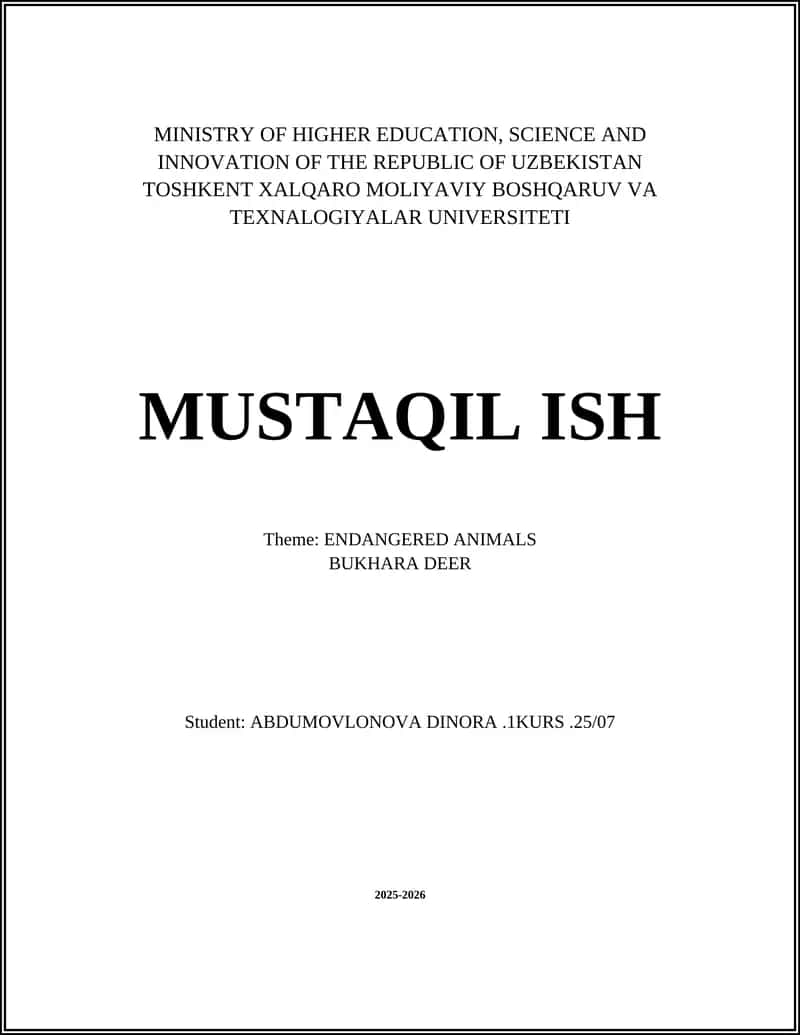 Bukhara Deer Research