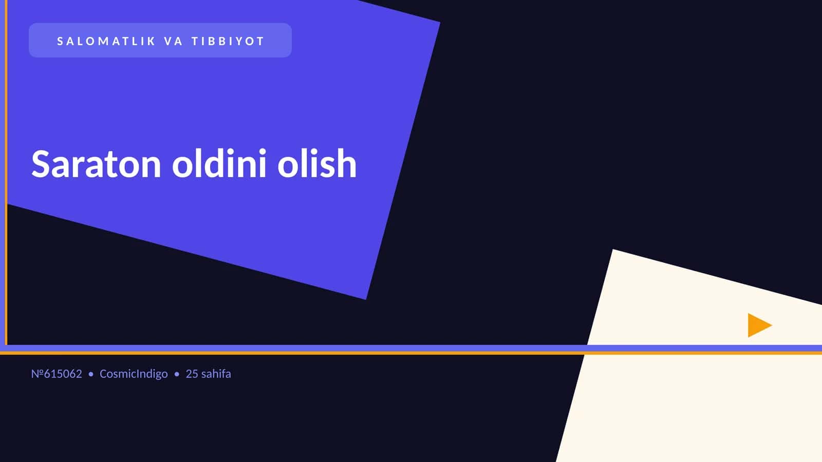 Saraton oldini olish