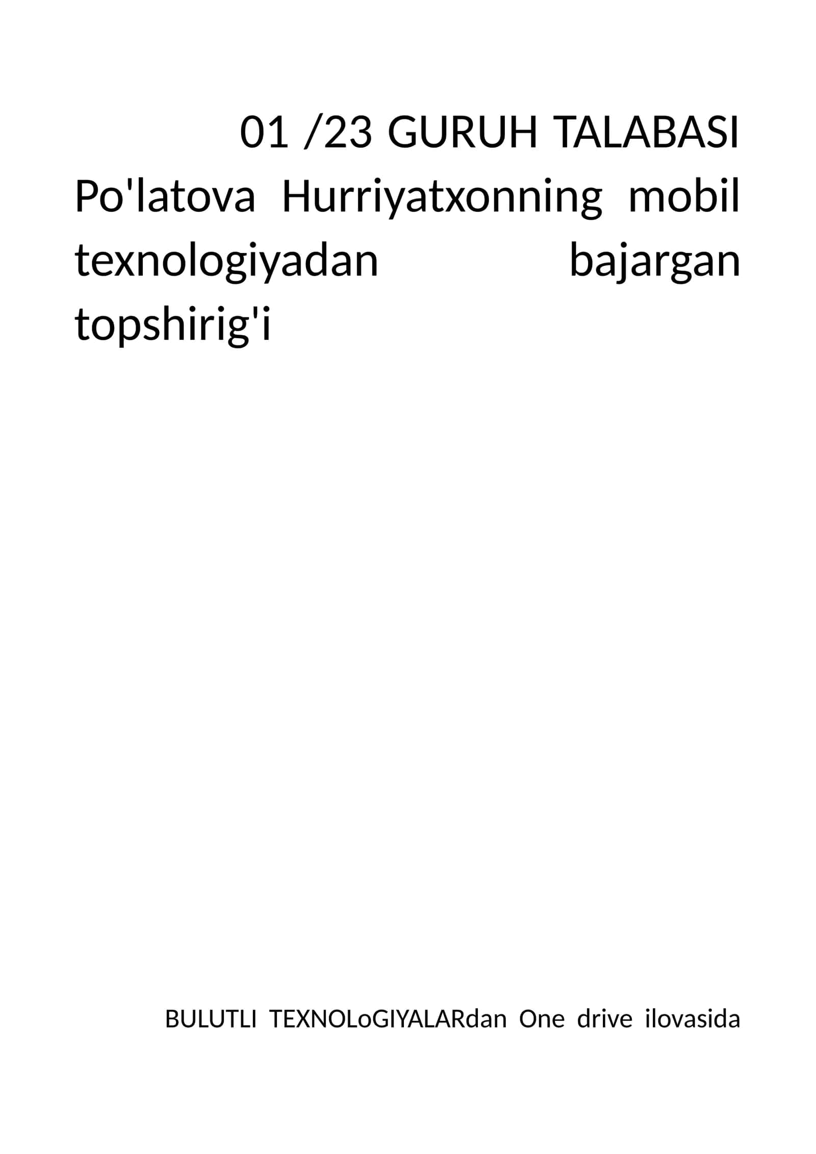OneDrive ishlatish