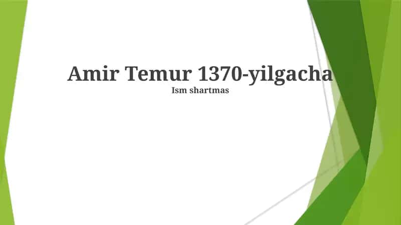 Amir Temur 1370-yilgacha