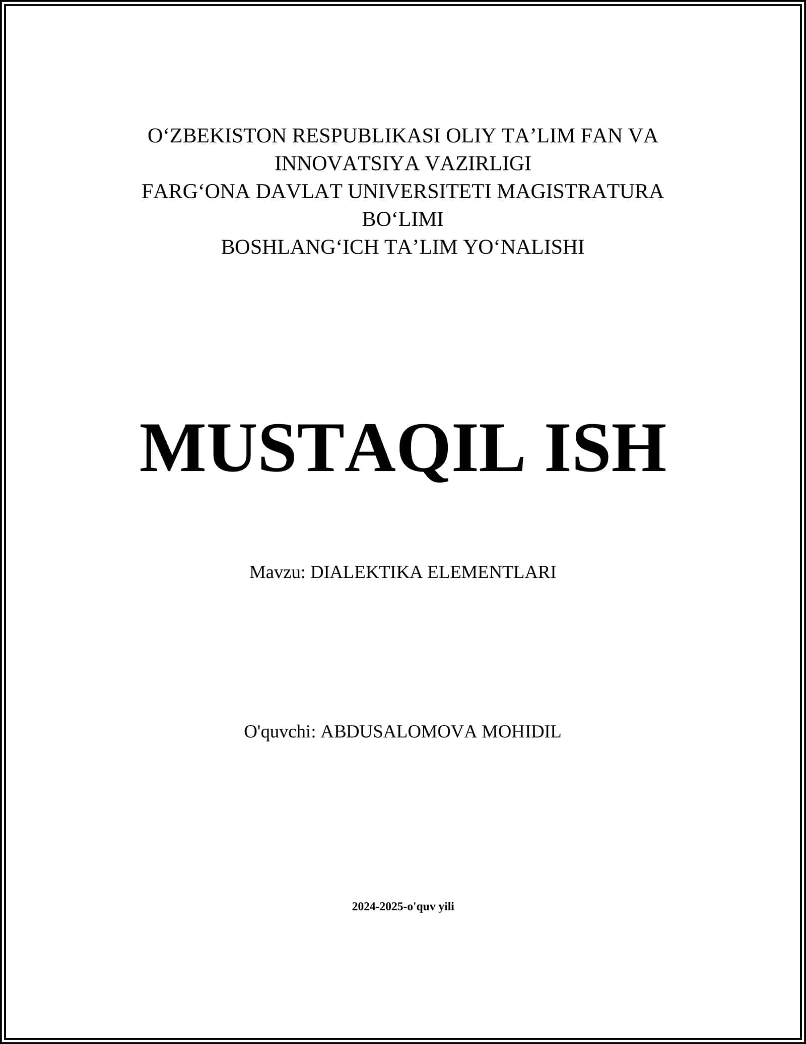 DIALEKTIKA ELEMENTLARI
