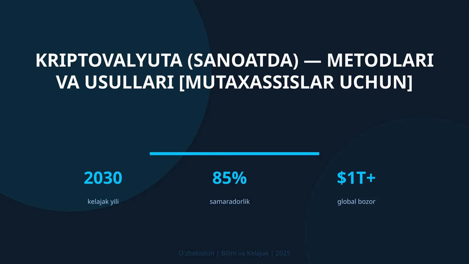 Kriptovalyuta (sanoatda) — metodlari va usullari [mutaxassislar uchun]