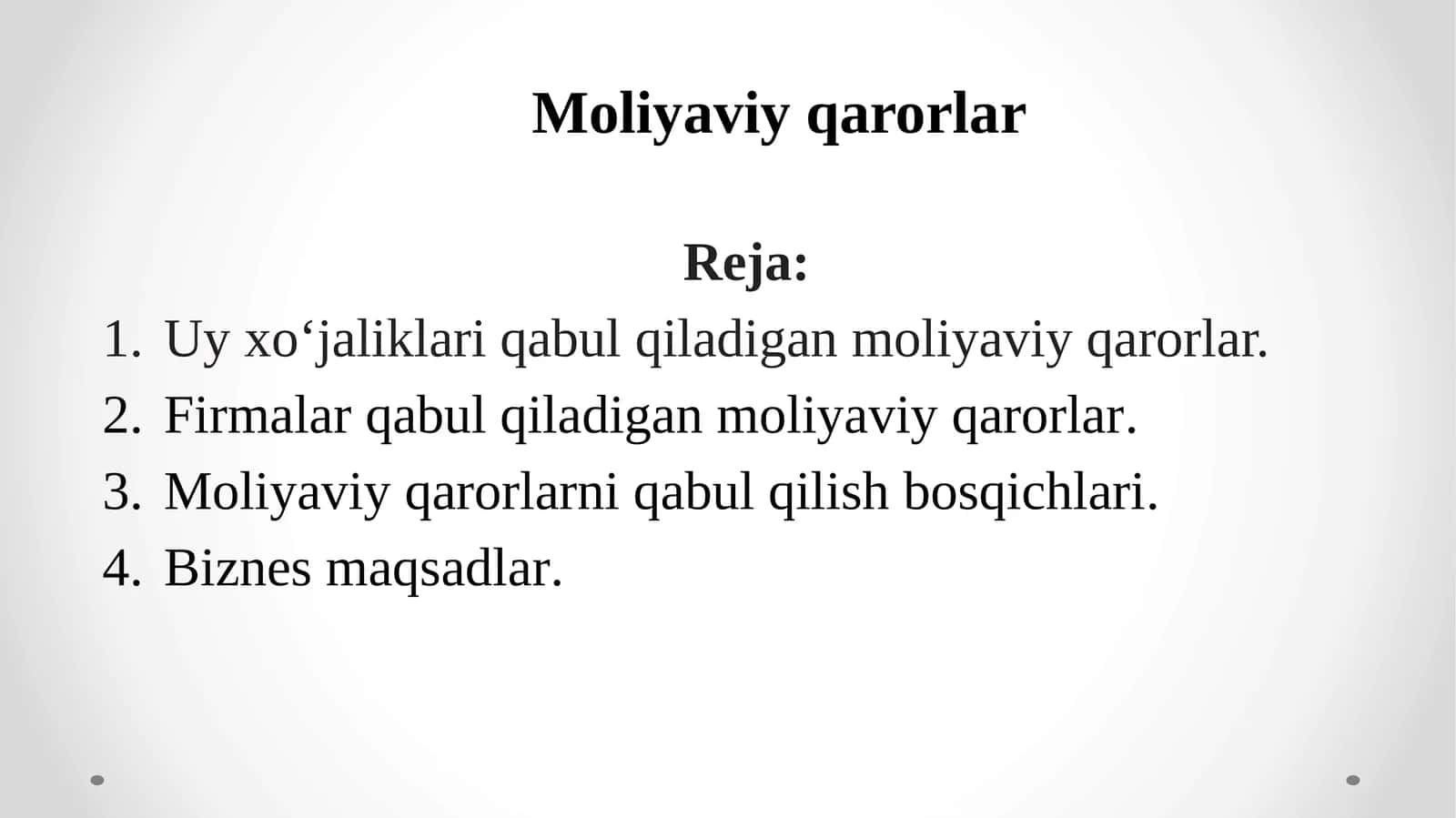 Moliyaviy qarorlar
