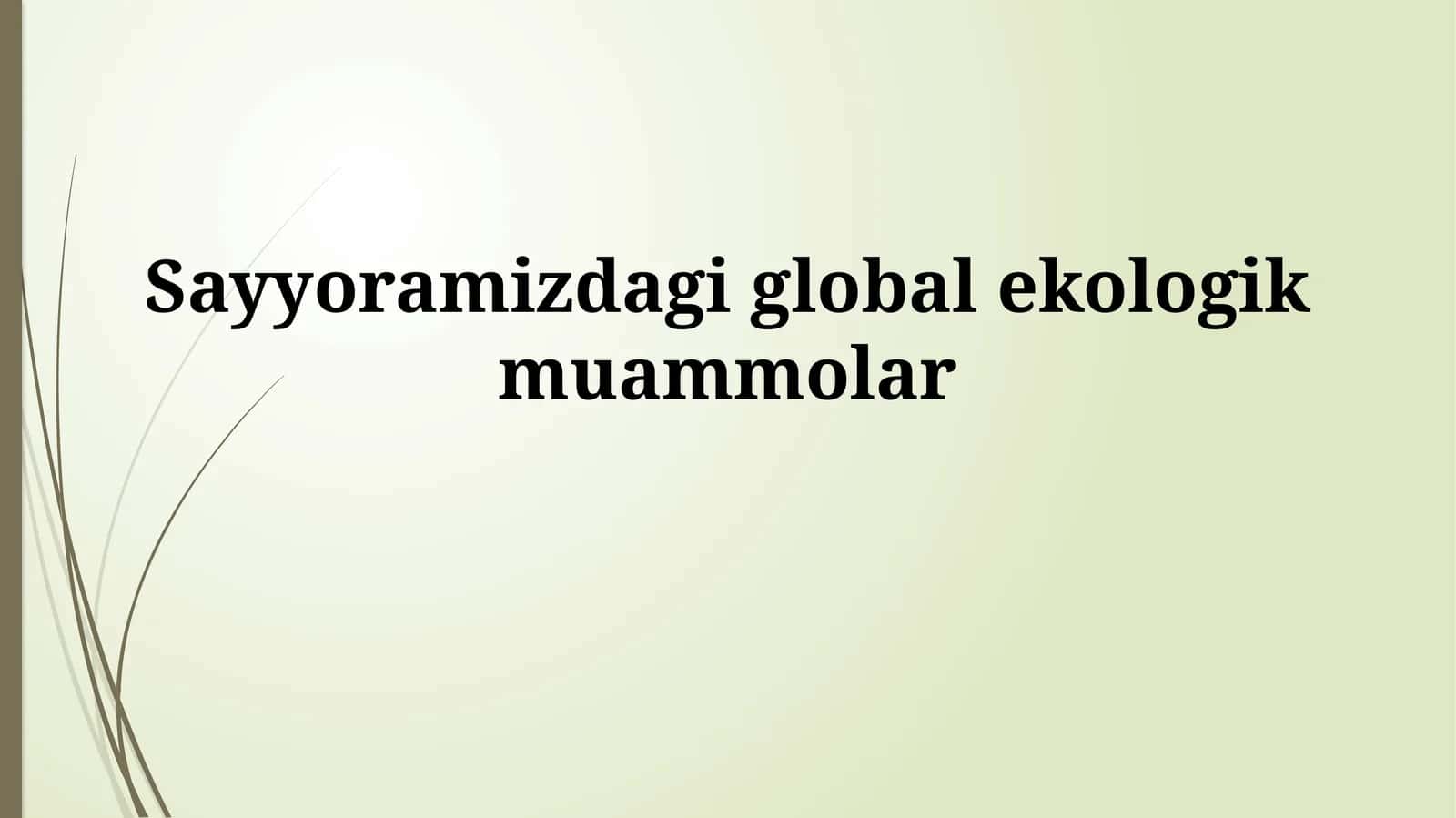 Sayyoramizdagi globalekologikmuammolar