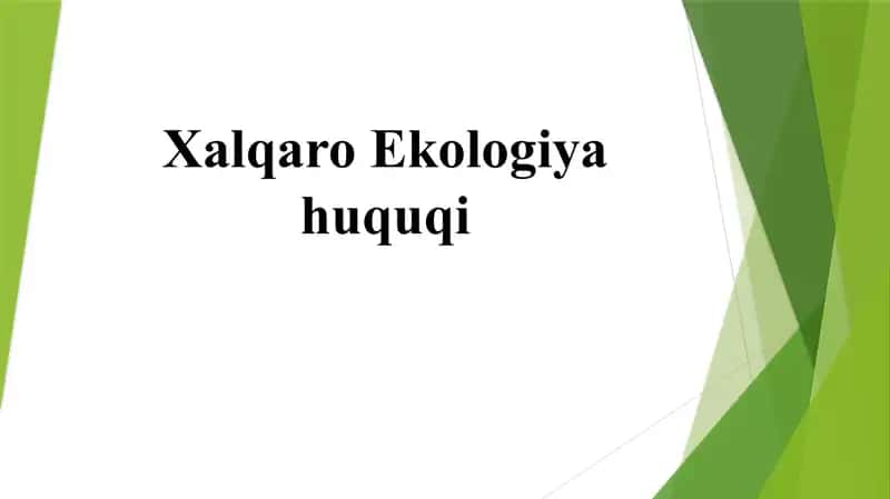 Xalqaro Ekologiya Huquqi