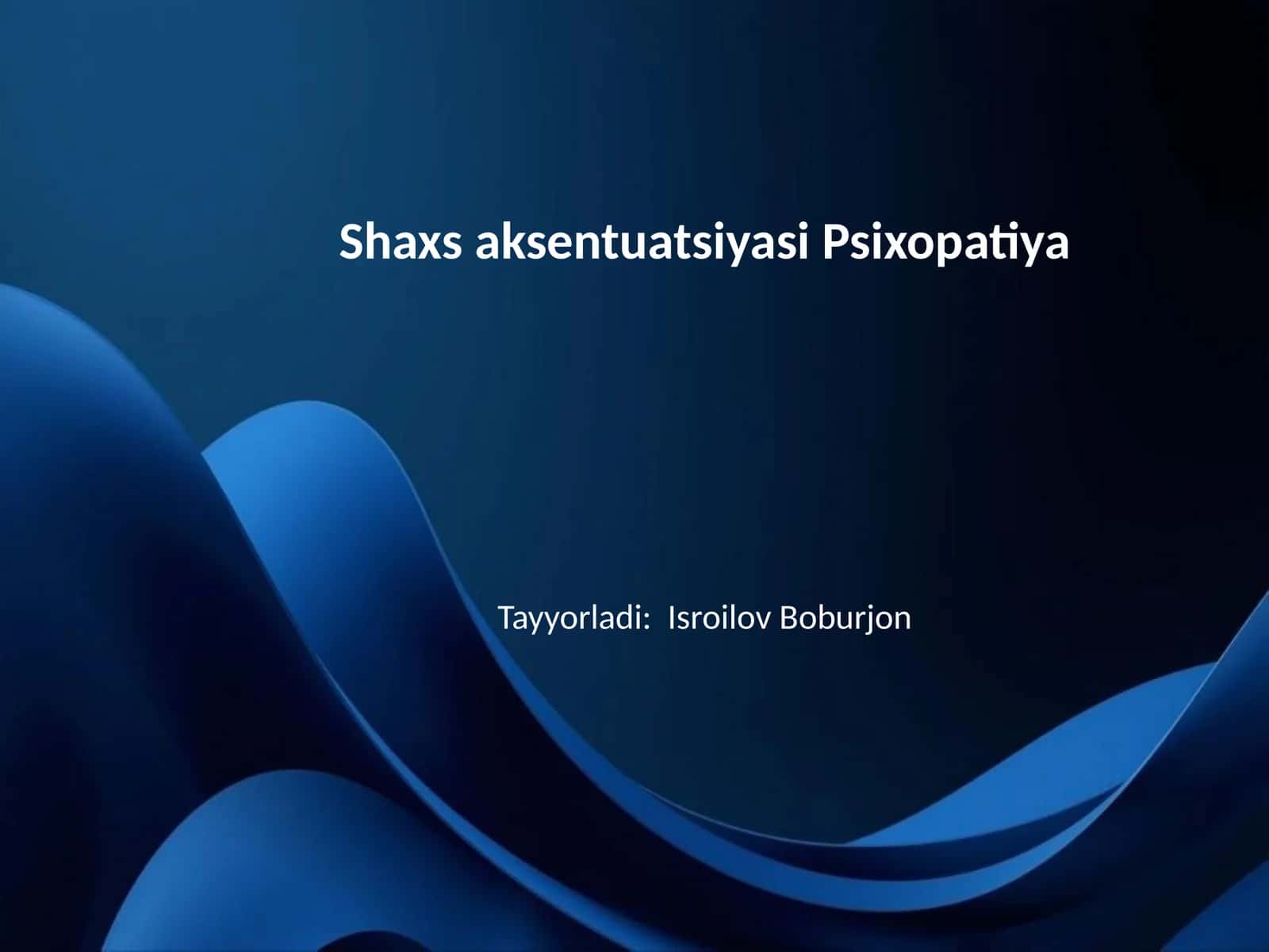 Shaxs aksentuatsiyasi Psixopatiya