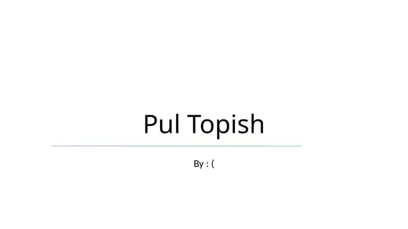 Pul Topish