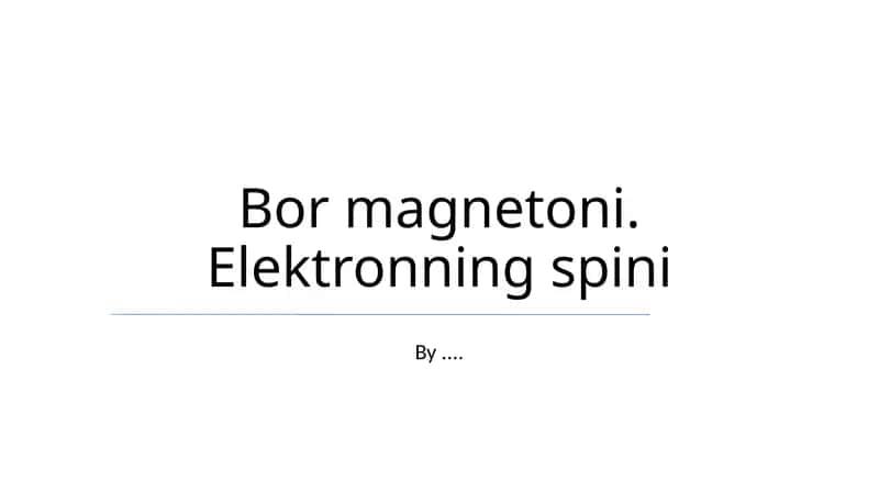 Bor Magnetoni