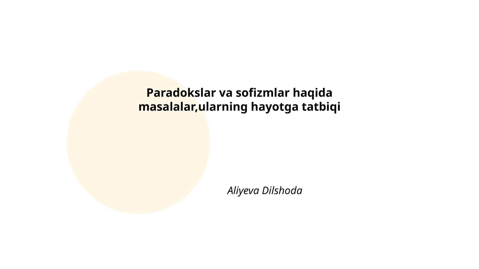 Paradokslar va Sofizmlar