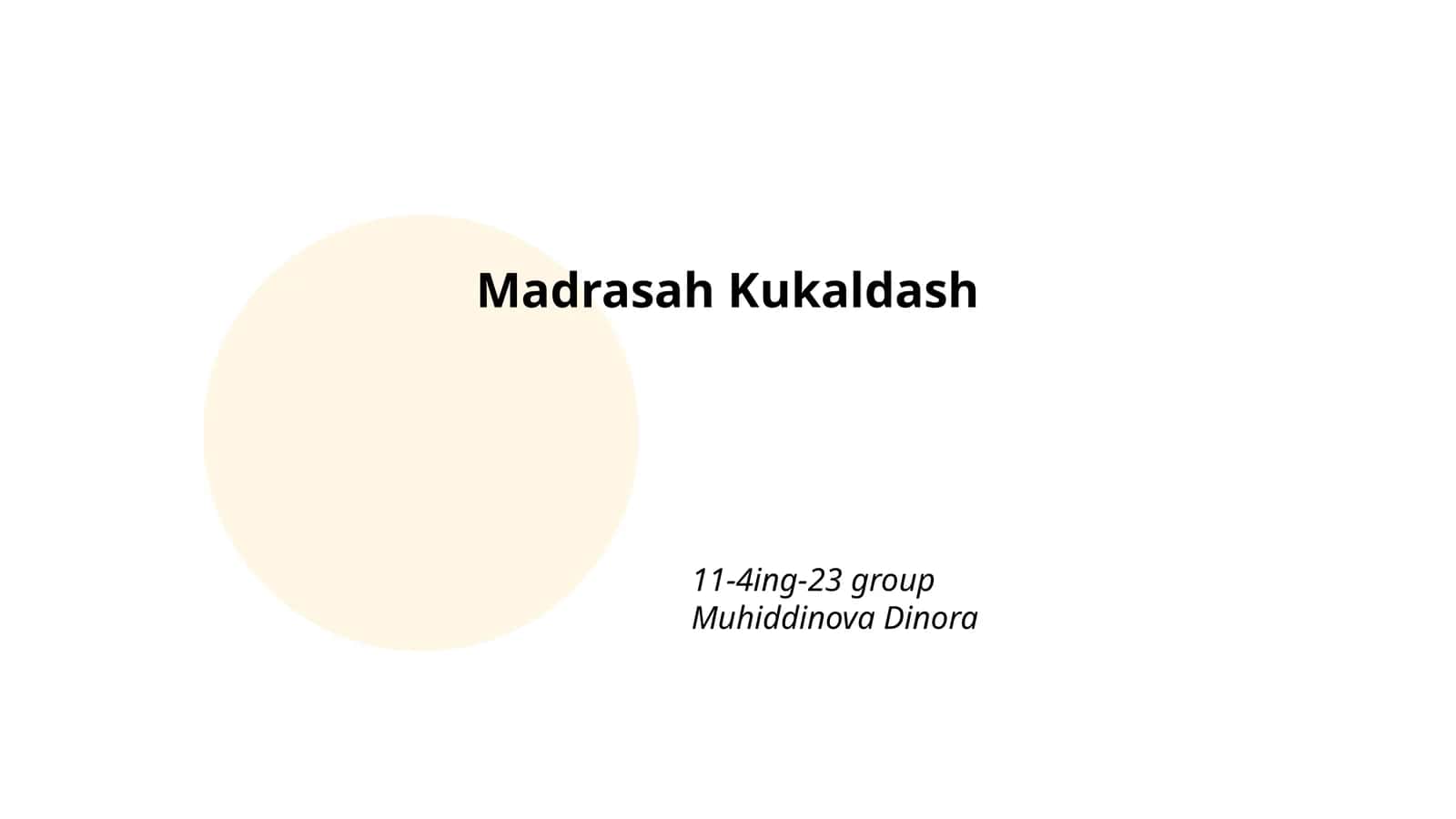 Tarixiy ma'lumotlar to'plami - Madrasah Kukaldash