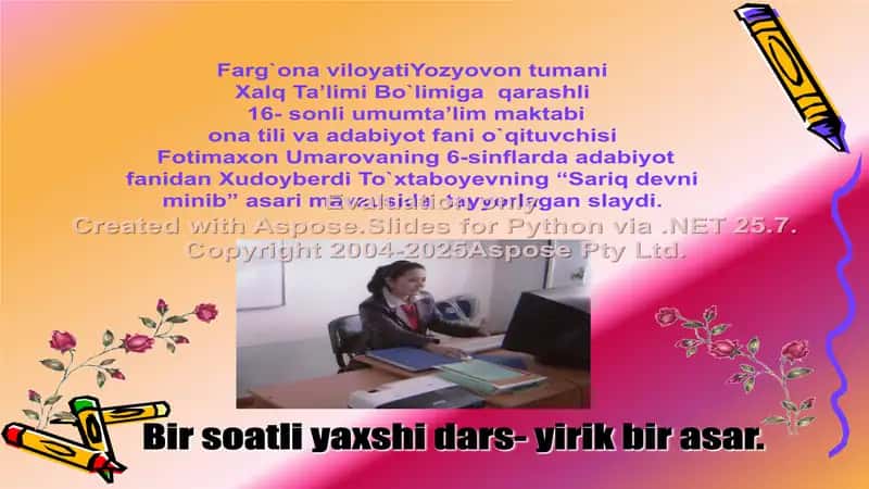 Slaid dars - Sariq devni minib