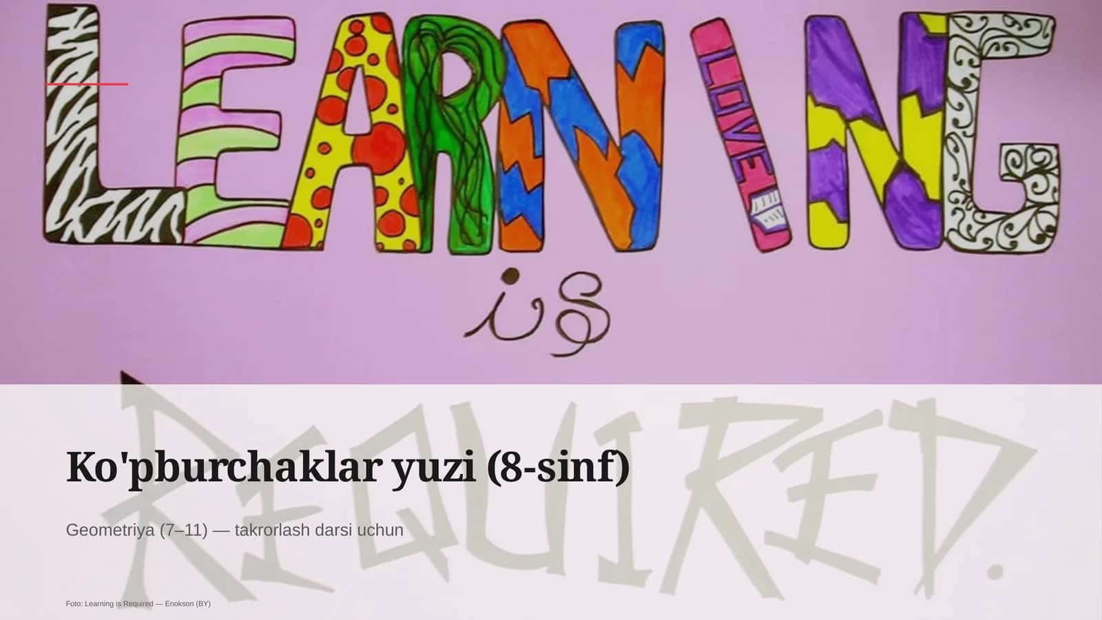 Ko'pburchaklar yuzi (8-sinf)