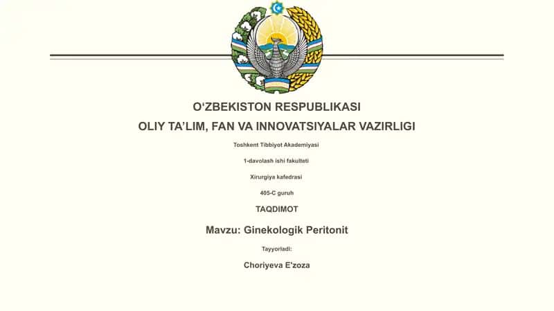 Ginekologik Peritonit