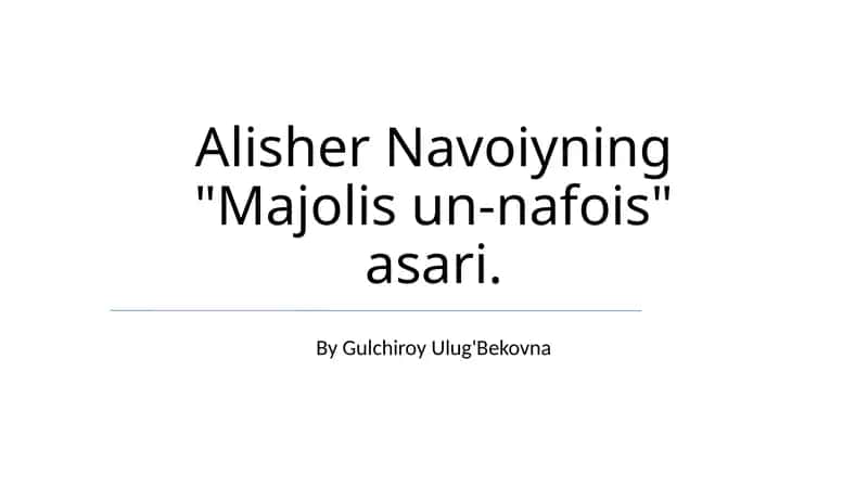 "Majolis un-nafois"
